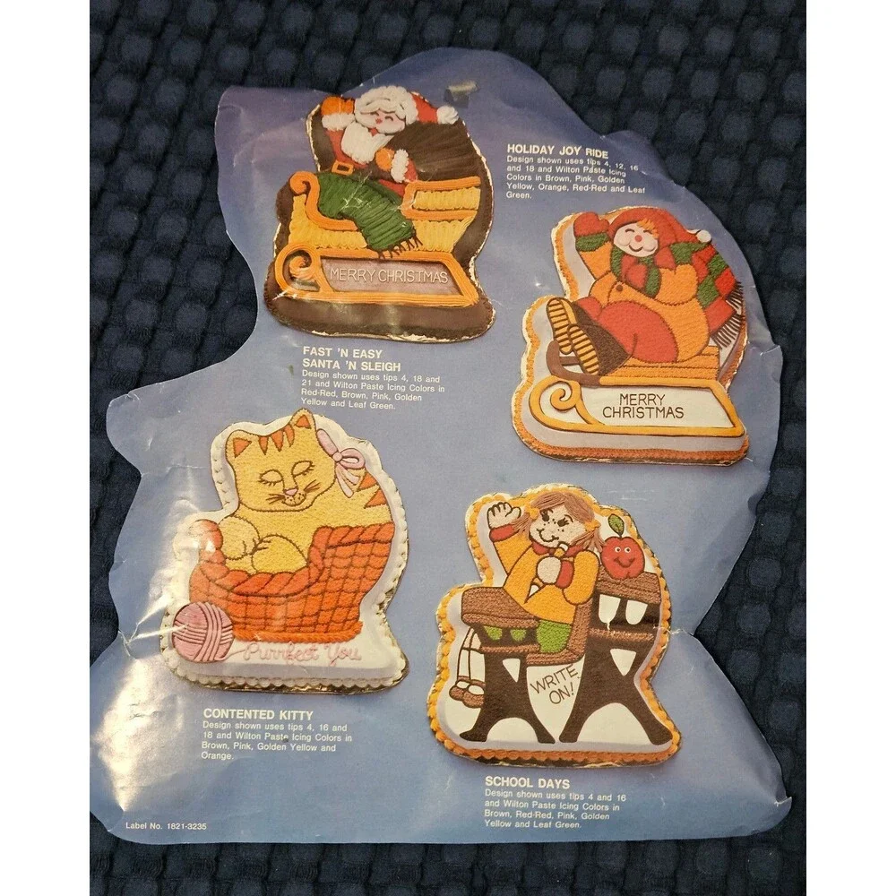 Vintage 1984 Wilton Santa N Sleigh Cake Pan 2105-3235 Christmas w/ Instructions